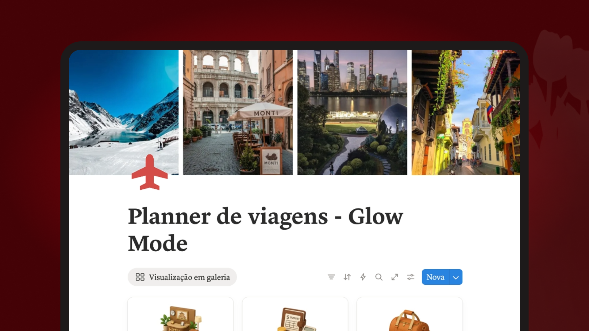 Planner organizador de viagens